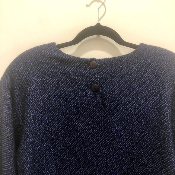 Vintage Dark Blue Shift Style Sweater Dress Large - Picture 10 of 11